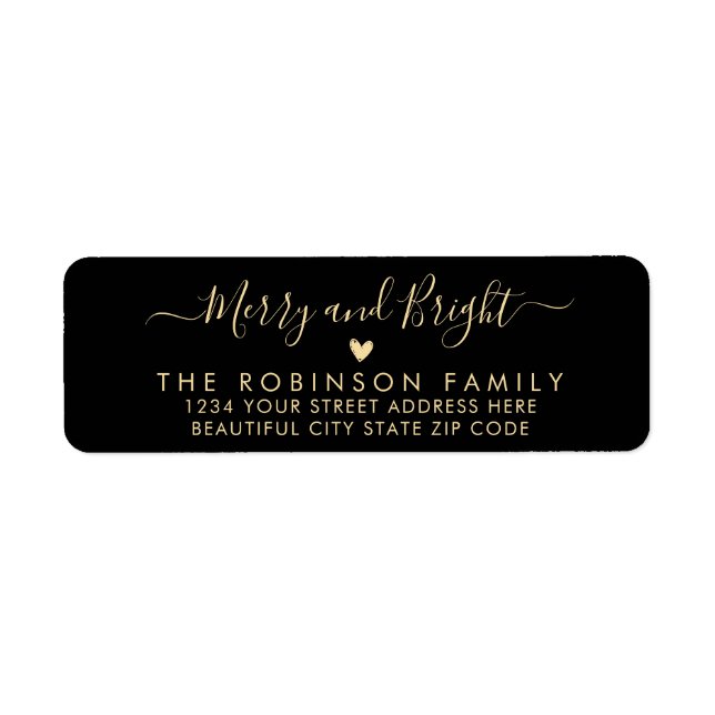 Modern Chic Script Christmas Return Address Label (Front)