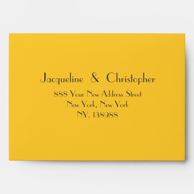 Modern chic script elegant self-addressed RSVP Envelope (Front)