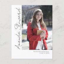 Modern chic Script Graduation Announcement