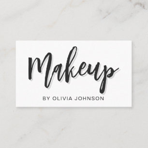 Modern Chic Script Makeup Artist Business Card