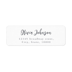 Modern Chic Script Minimalist Return Address