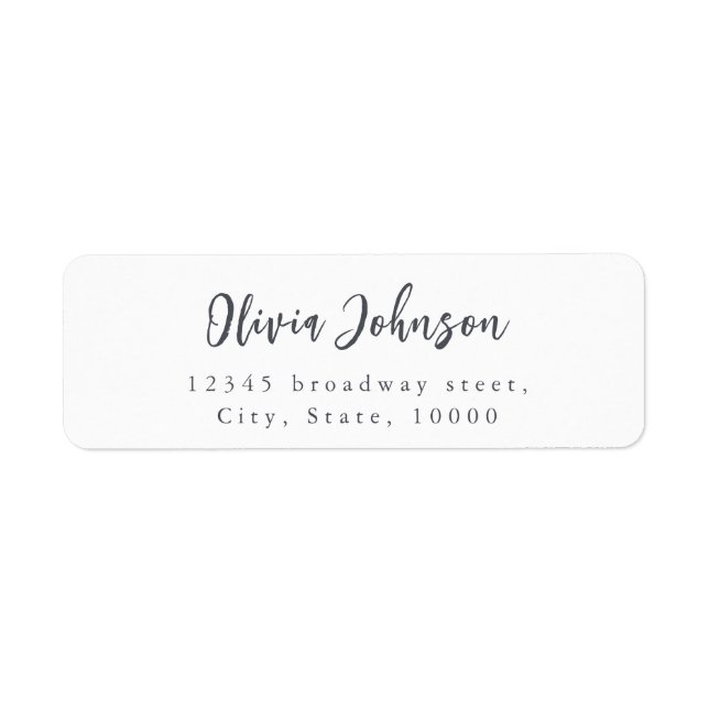 Modern Chic Script Minimalist Return Address (Front)