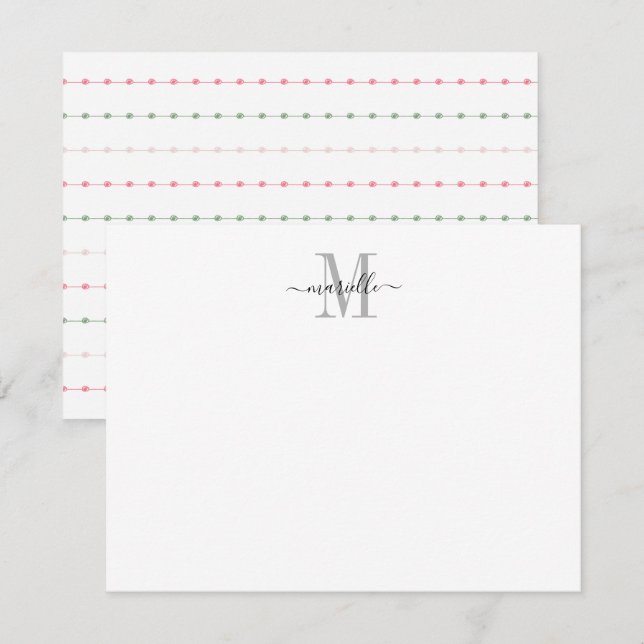 Modern Chic Script Monogram  Card (Front/Back)