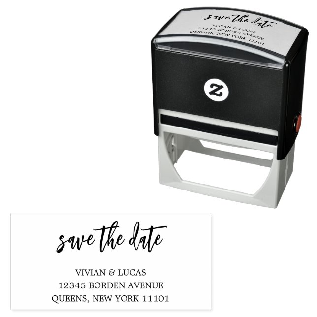 Modern Chic Script Save The Date Self-inking Stamp (In Situ)