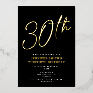 Modern Chic Script Thirtieth 30th Birthday Party