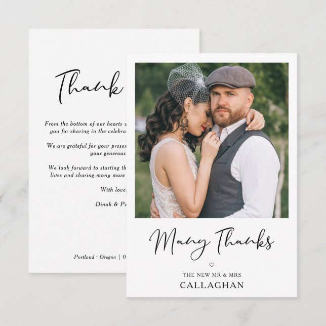Modern Chic Script Vintage effect Couple Wedding (Front/Back)