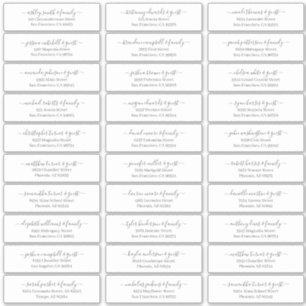 Modern Chic Script Wedding Guest Names Address