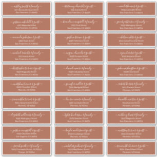 Modern Chic Script Wedding Guest Names Address