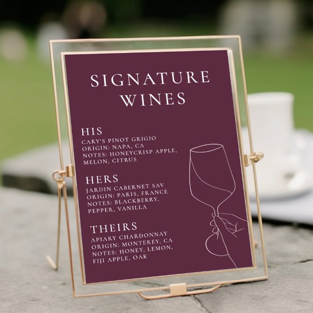 Modern Chic Signature Wines Poster (Creator Uploaded)