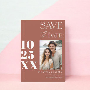 Modern chic simple bold script boho trendy wedding save the date