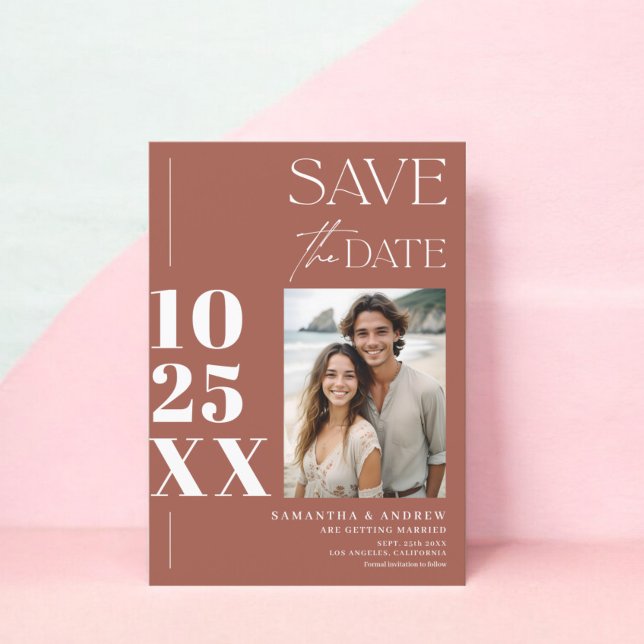 Modern chic simple bold script boho trendy wedding save the date (Modern chic simple bold script boho trendy wedding save the date)