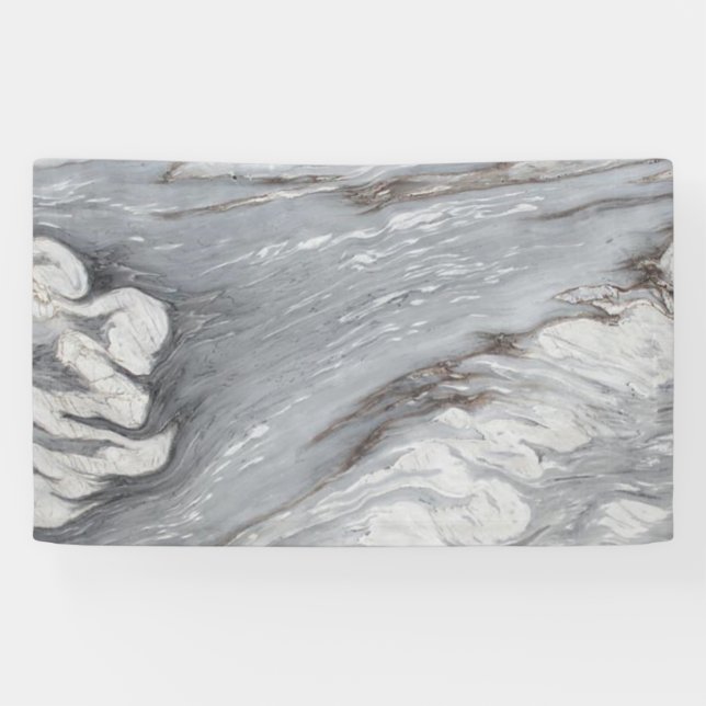 modern chic simple minimalist white grey marble banner (Horizontal)