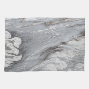 modern chic simple minimalist white grey marble kitchen towel
