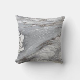 modern chic simple minimalist white grey marble throw pillow