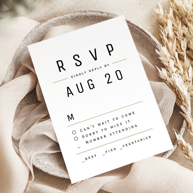 Modern Chic Simple Typography Wedding RSVP (Modern Chic Simple Typography Wedding RSVP)