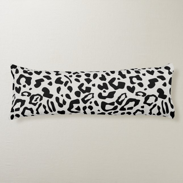 Modern Chic Snow Leopard Animal Print Pattern Body Pillow (Front)