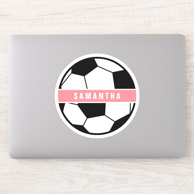 Modern Chic Soccer Ball Girly Pink Sports Monogram (Computer)