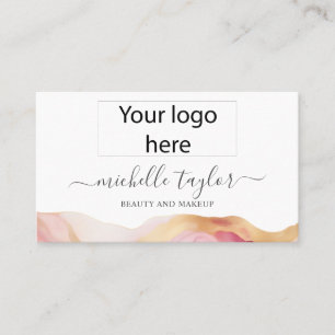 Modern Chic Social Media QR Code Your Logo Here Business Card