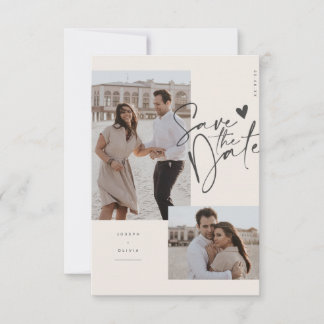 Modern Chic Statement Save The Date Photo Card