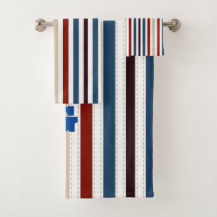  Modern Chic Striped Bath Towel Set