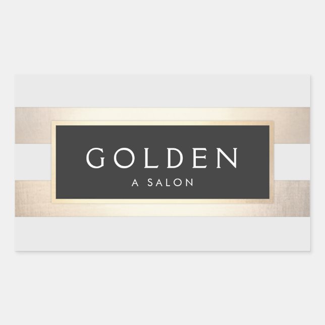 Modern Chic Striped FAUX Gold Foil and Black Sticker (Front)