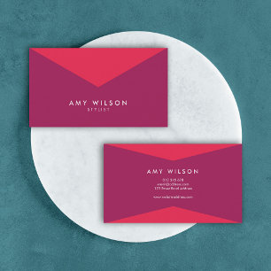 Modern Chic Stylist Colour Block Pink Purple Business Card