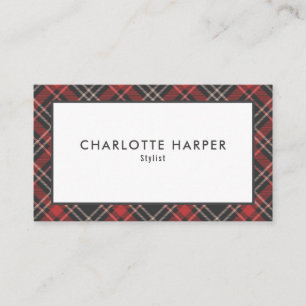 Modern Chic Tartan Plaid Pattern Business Card