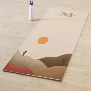 Modern Chic Terracotta Desert Cactus Yoga Mat