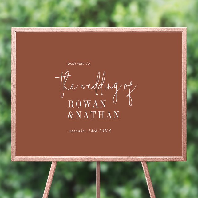 Modern Chic Terracotta Printable Wedding Welcome Poster (Creator Uploaded)