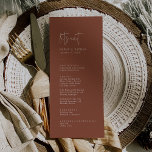 Modern Chic Terracotta Rust Let's Eat Wedding Menu<br><div class="desc">This modern chic terracotta rust let's eat wedding menu is perfect for a simple wedding. The desert boho design features rustic unique and stylish bohemian typography in an earthy burnt orange rust colour.

This menu can be used for a wedding reception,  rehearsal dinner,  or any event.</div>