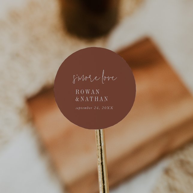 Modern Chic Terracotta Rust S'more Love Stickers (Creator Uploaded)
