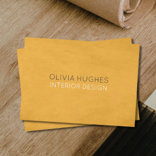 Modern Chic Texture Yellow Interior Design Business Card