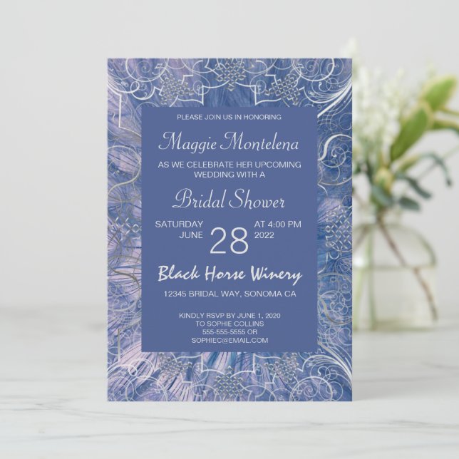 Modern Chic Textured Bridal Shower Invitation (Standing Front)