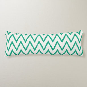 Modern chic textured green ikat chevron pattern body pillow