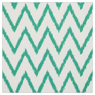 Modern chic textured green ikat chevron pattern fabric