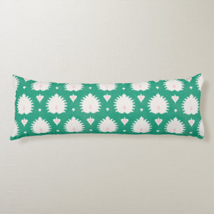 Modern chic textured green pink ikat pattern body pillow
