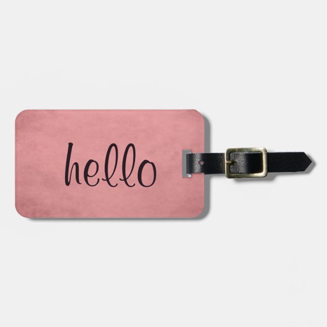 Modern Chic Textured Pink Luggage Tag (Front Horizontal)