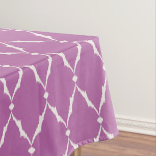 Modern chic textured purple ikat chevron pattern tablecloth