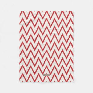 Modern chic textured red ikat chevron pattern fleece blanket