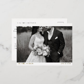 Modern Chic Thank You Card with Horizontal Photo