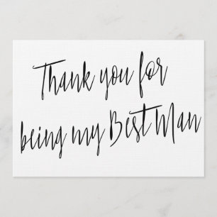 Modern Chic "Thank you for being my best man" Thank You Card