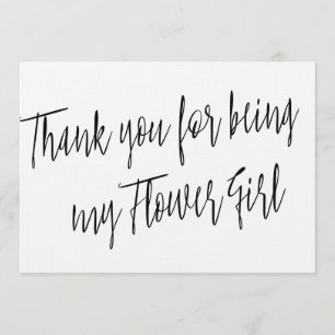 Modern Chic "Thank you for being my Flower Girl" Thank You Card