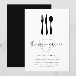 Modern Chic Thanksgiving Dinner Invitation