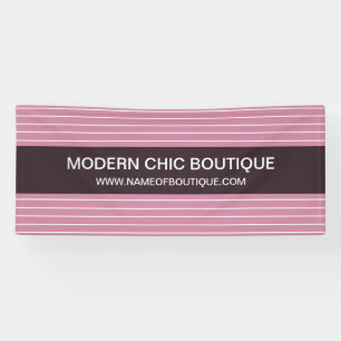 Modern Chic Thin Pink Stripes Fashion Boutique Banner