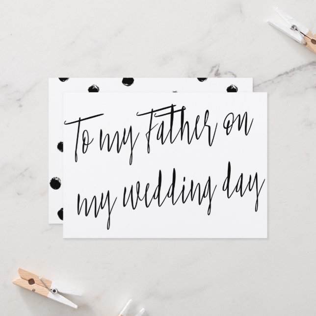 Modern Chic "To my Father on my wedding day" Card (Front/Back In Situ)