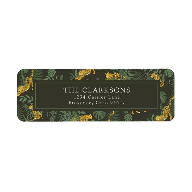 Modern Chic Tropical Leopard Return Address Labels (Front)