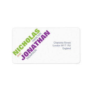 Modern Chic Typography Gay Wedding Address Label
