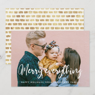 Modern Chic Typography Merry Everything Photo Holiday Card