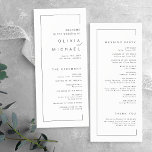 Modern chic typography minimalist wedding program<br><div class="desc">Minimal wedding programs features modern chic frame and sans serif font details in black and white,  Great wedding program cards. 
See all the matching pieces in collection</div>
