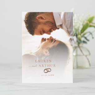 Modern Chic Ultra Minimal Typography Photo Wedding Invitation